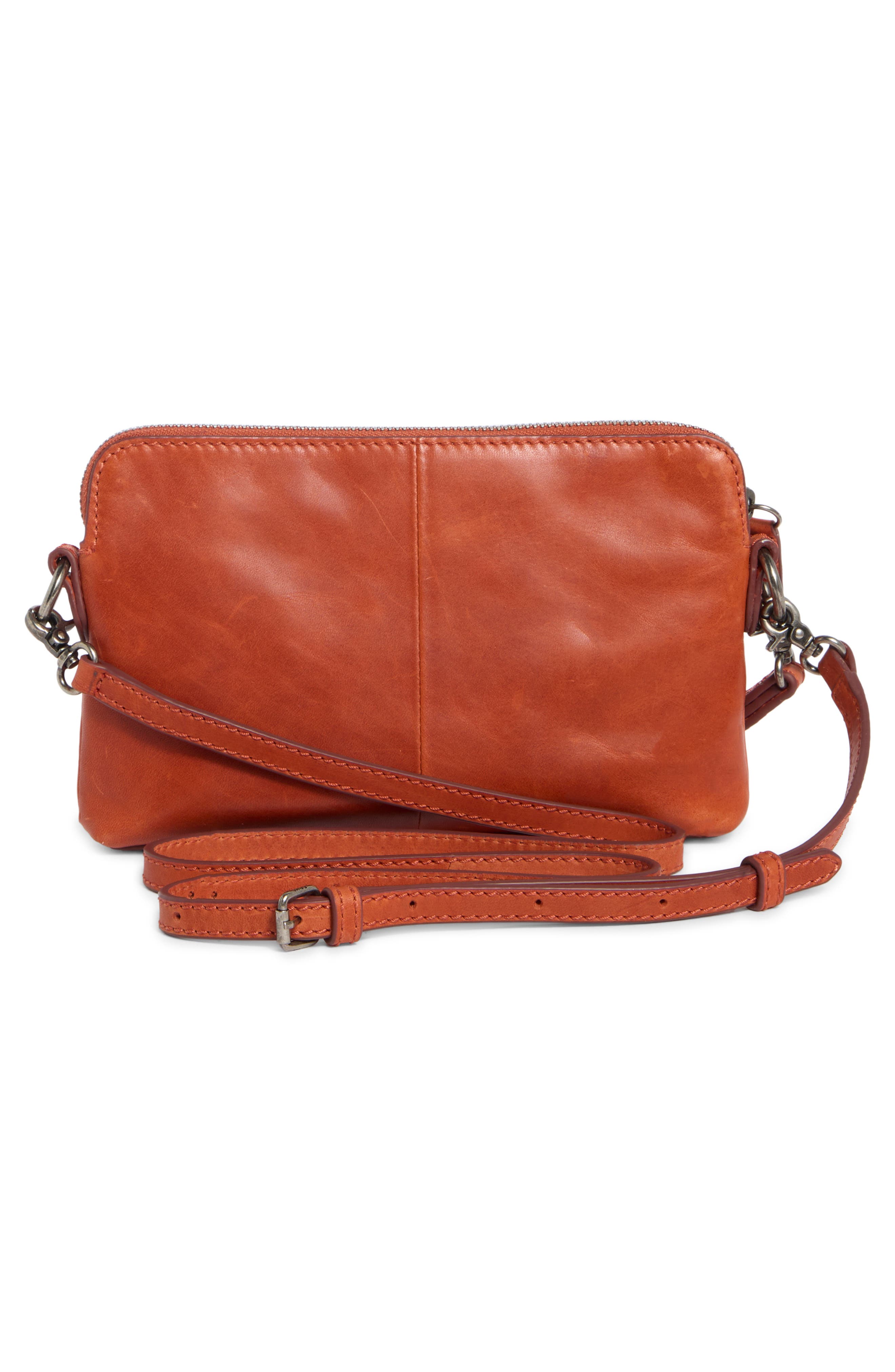 Melissa Faux Leather Crossbody Wristlet, Alternate, color, PERSIMMON
