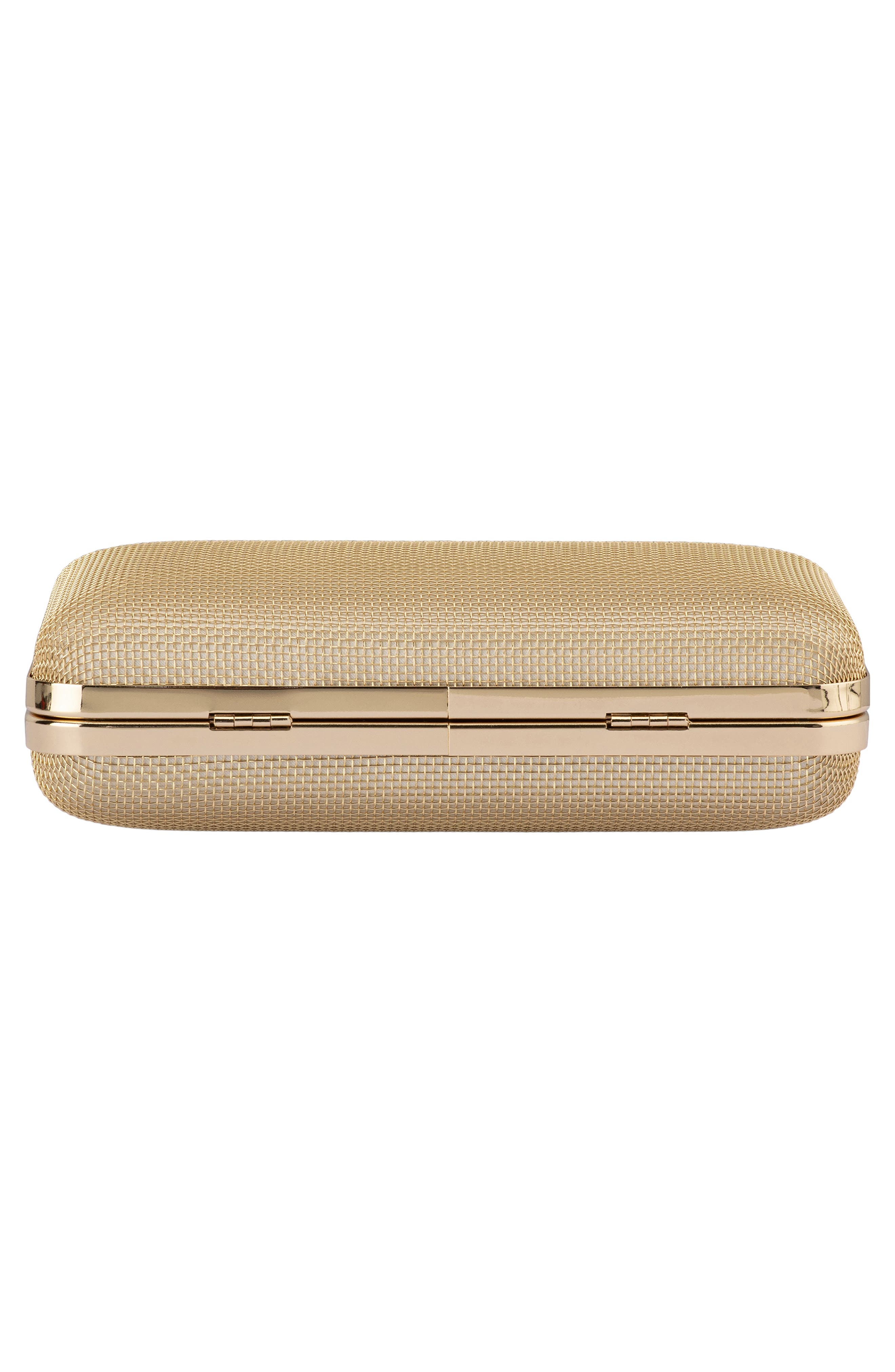 Jen Mesh Frame Clutch, Alternate, color, GOLD