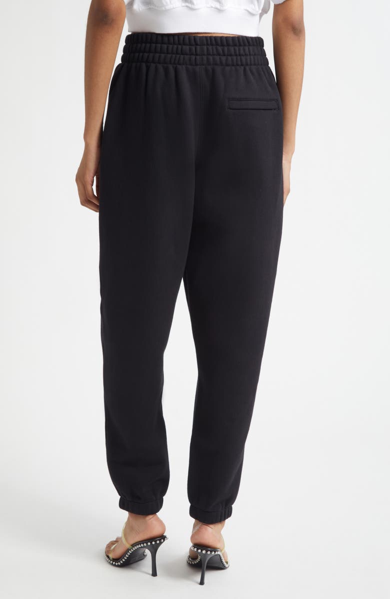 Alexander Wang Essential Logo Cotton French Terry Sweatpants, Alternate, color, Black