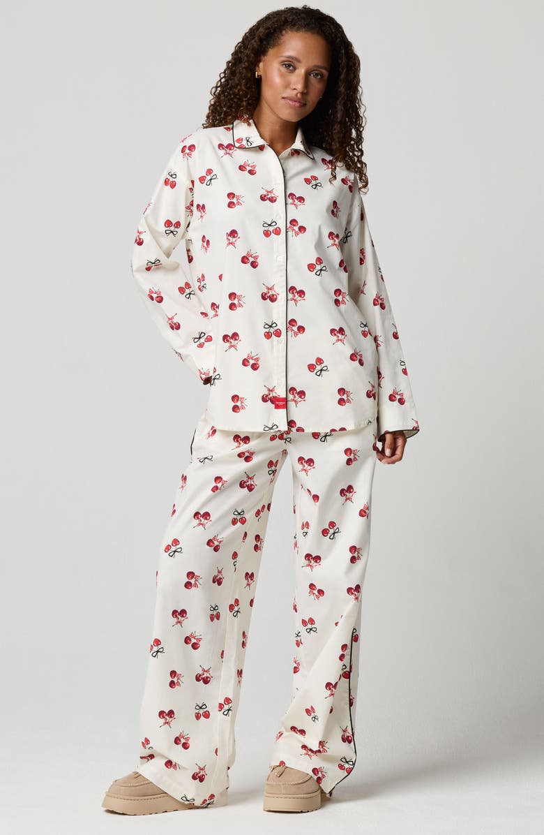 Florence by Mills Oversize Pajama Pants, Alternate, color, White Cherry