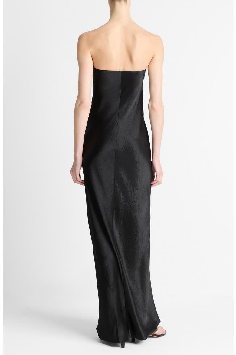 Satin Strapless Gown, Alternate, color, BLACK