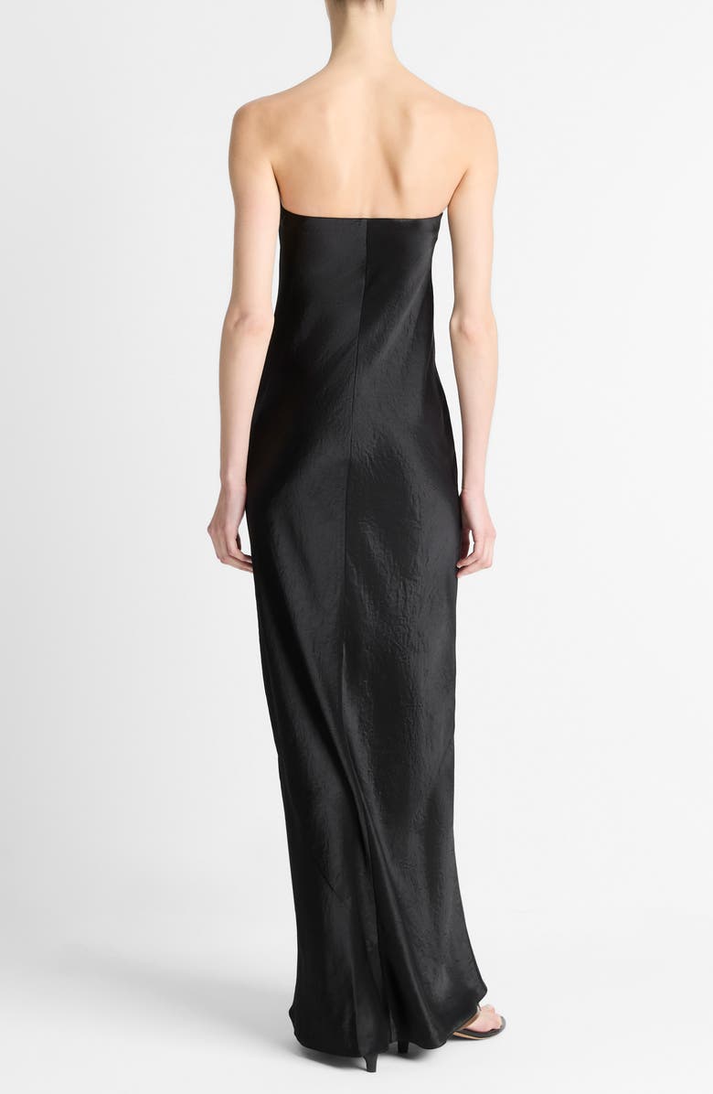 Vince Satin Strapless Gown, Alternate, color, Black