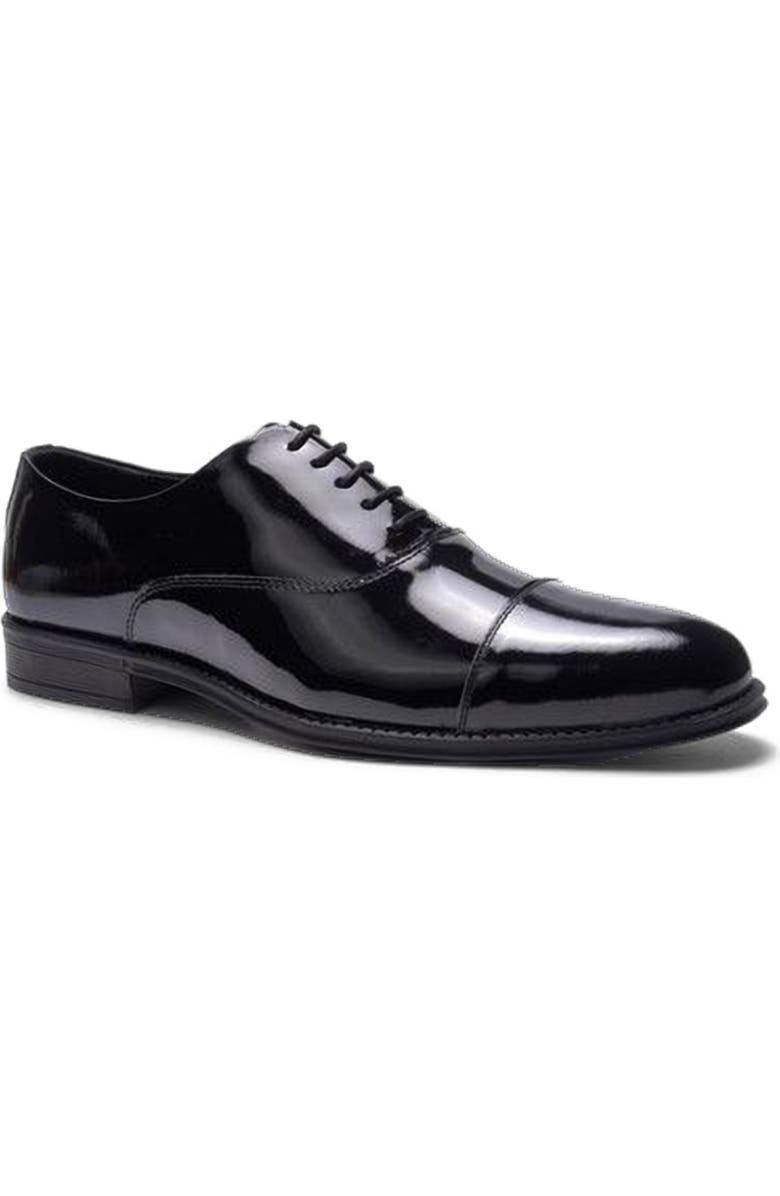 A. Veer Nero Cap-toe Oxford, Alternate, color, Black Leather