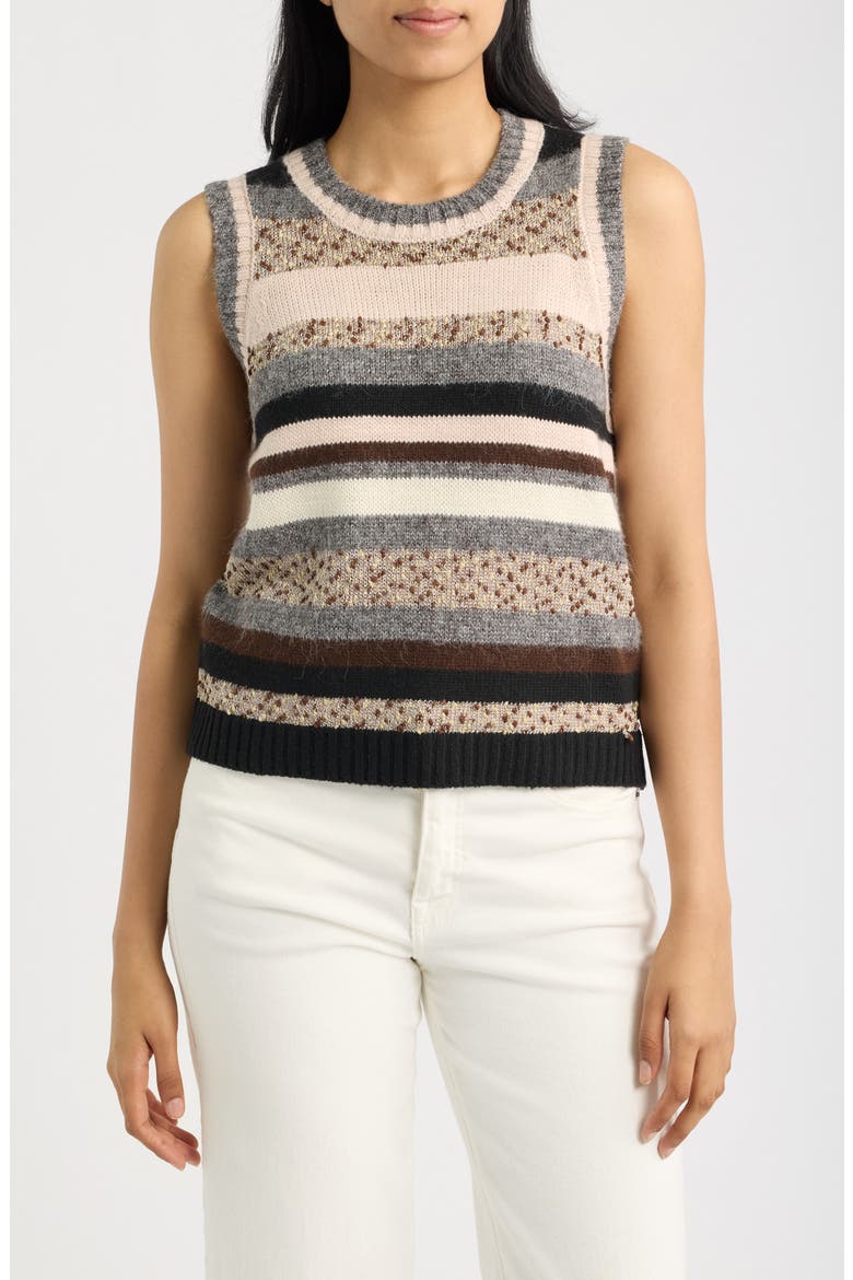 Multi Stripe Sweater Vest, Main, color, NATURAL MULTI