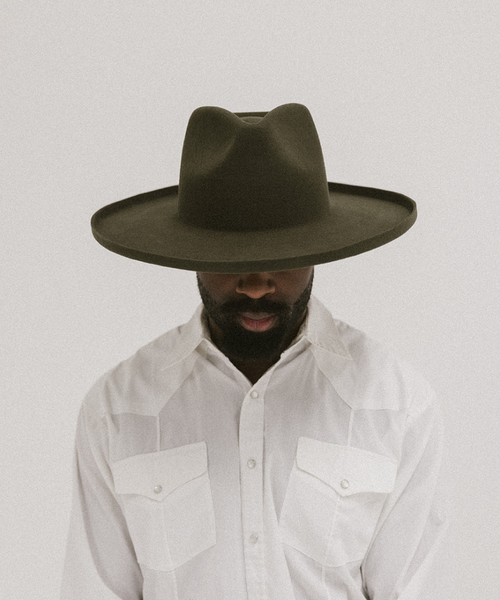 Two Roads Hat Co. Five Points Wide Brim Fedora Hat In Forest Green
