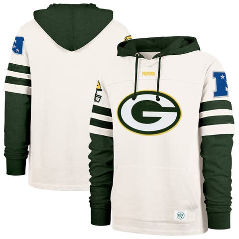 Men's '47  Cream Green Bay Packers Split Zone Cornerback Duo Lacer Hoodie