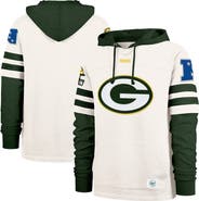 '47 Men's '47 Cream Green Bay Packers Split Zone Cornerback Duo Lacer Hoodie