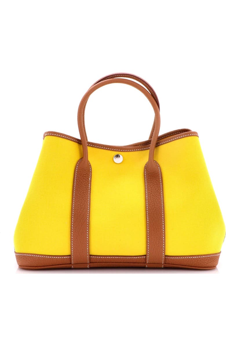 Pre-Owned Hermes Garden Party Tote Toile and Leather 30, Alternate, color, Jaune Ambre