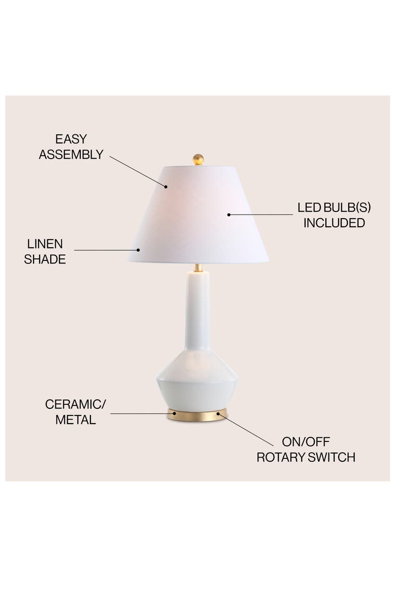 Copenhagen 29" Ceramic/Metal LED Table Lamp, Alternate, color, White