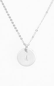 Nashelle Sterling Silver Initial Mini Disc Necklace
