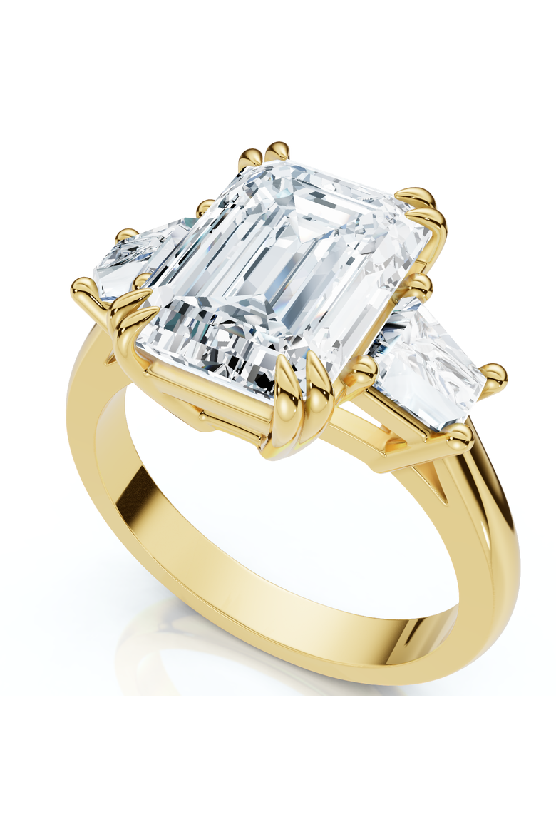 Certified 4.40Ct Emerald Diamond Engagement Ring 14k Gold or Platinum Lab Grown, Main, color, 14k Yellow Gold
