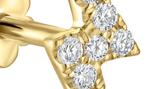 Maria Tash Diamond Lightning Bolt Single Stud Earring In Gold