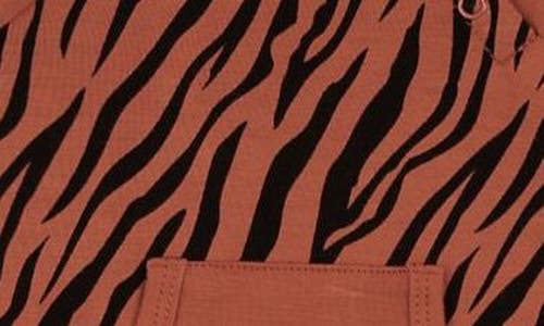Kyte Baby Rust Tiger Print Longall Romper In Brown