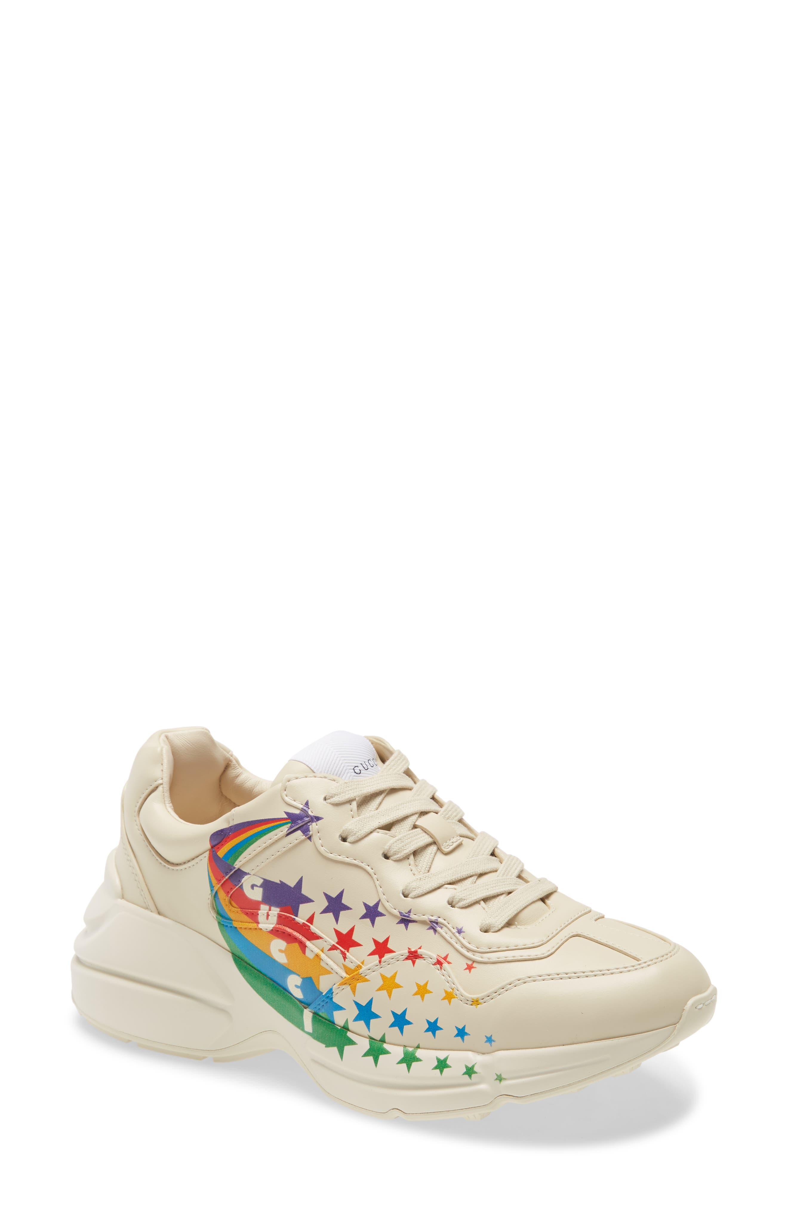 Gucci Rhyton Rainbow Stars Low Top Sneaker, Main, color, 