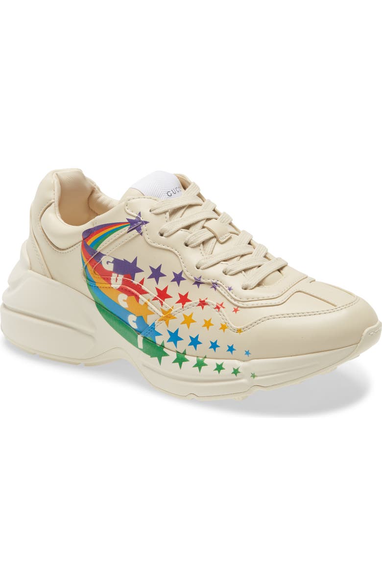 Gucci Rhyton Rainbow Stars Low Top Sneaker, Main, color,