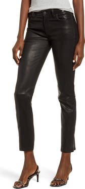Hudson Jeans Hudson Nico Straight Leg Ankle Leather Pants