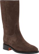 Santoni Leather midi-boot in suede