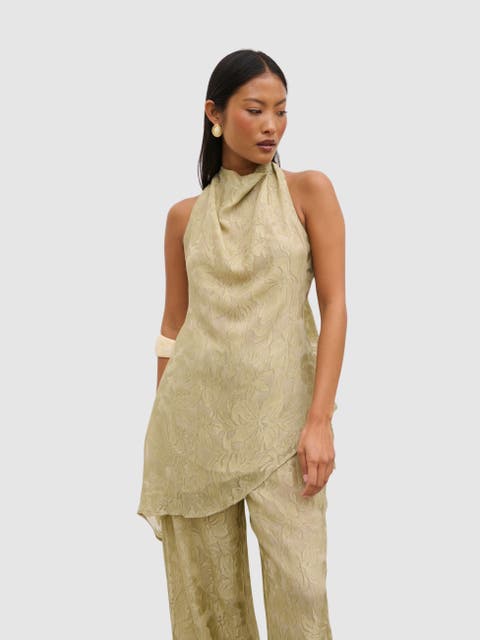 Inca Asymmetric Cowl Neck Top