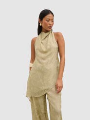 Pretty Lavish Inca Asymmetric Cowl Neck Top