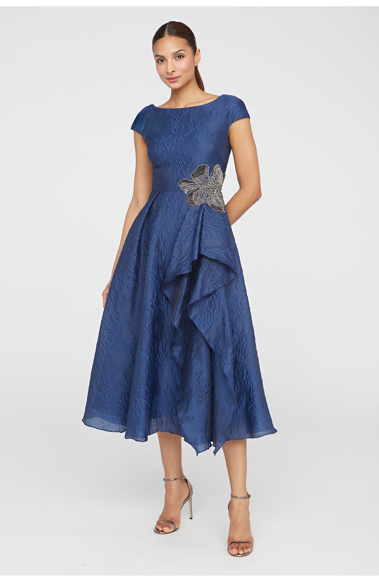 Theia Caity High Low Cocktail Dress, Main, color, Midnight Celeste