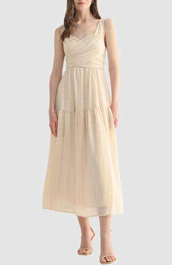 Lush Crisscross Tie Back Midi Dress