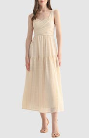 Lush Crisscross Tie Back Midi Dress