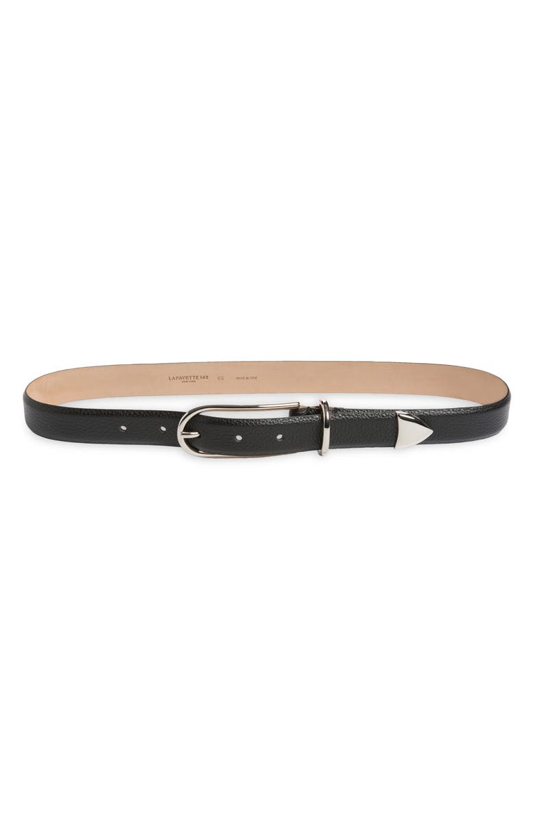 Lafayette 148 New York Pyramid Leather Belt, Main, color, Black