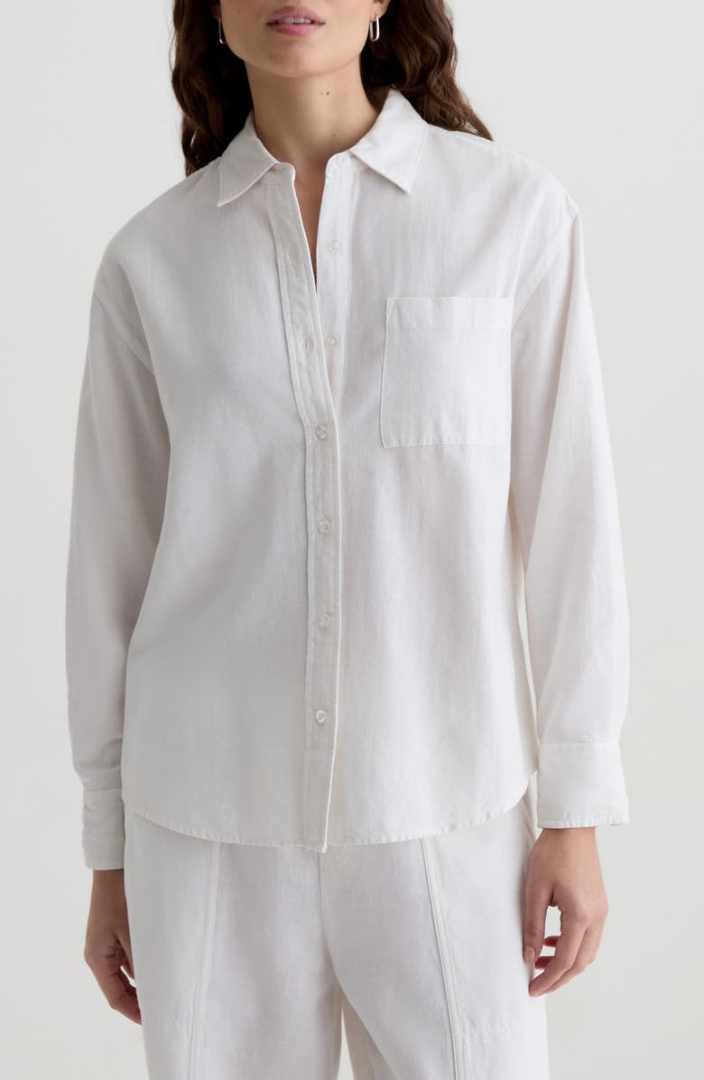 AG Addison Linen Blend Button-Up Shirt, Main, color,