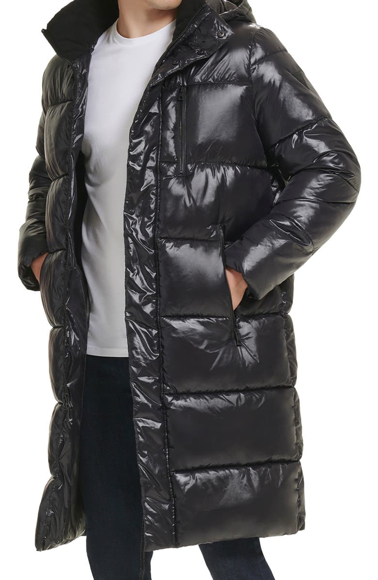 GUESS Long Puffer Coat, Alternate, color, 