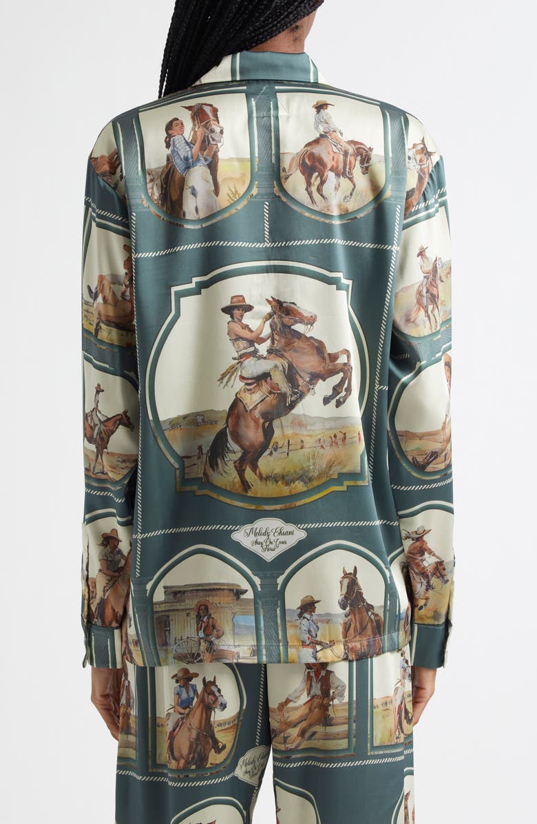 Melody Ehsani Cowgirl Satin Button-Up Shirt, Alternate, color,