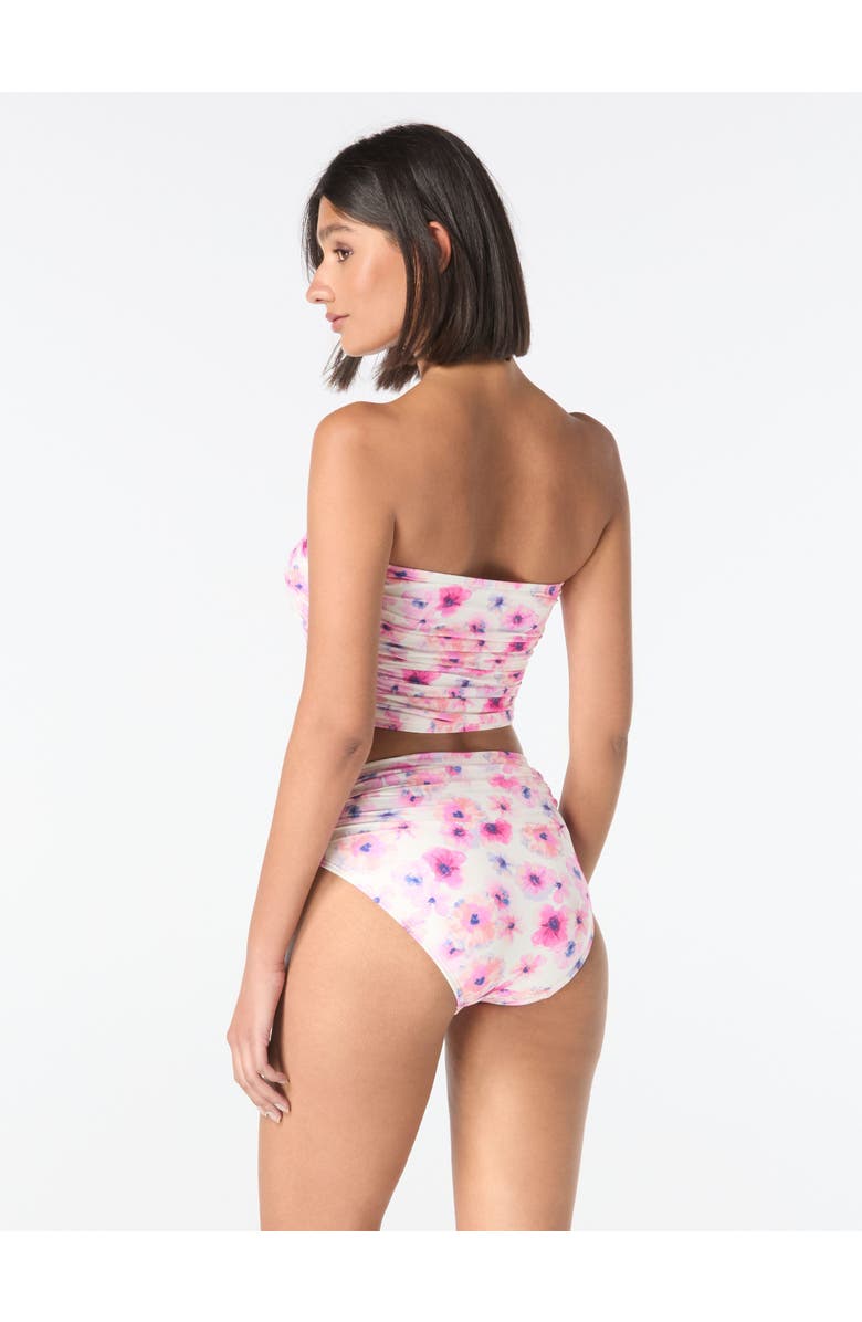 Carmen Marc Valvo Bandeau Shirred Bikini Top, Alternate, color, White