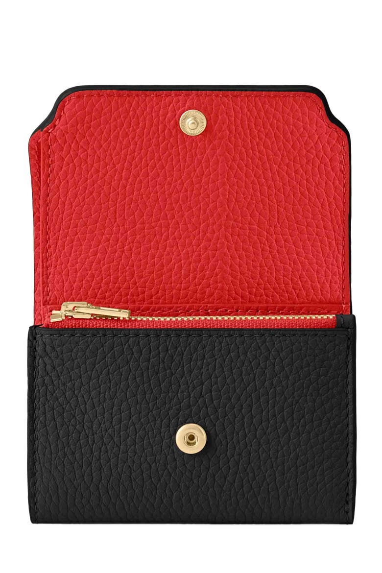 Leather Trifold Wallet, Alternate, color, Rouge Noir
