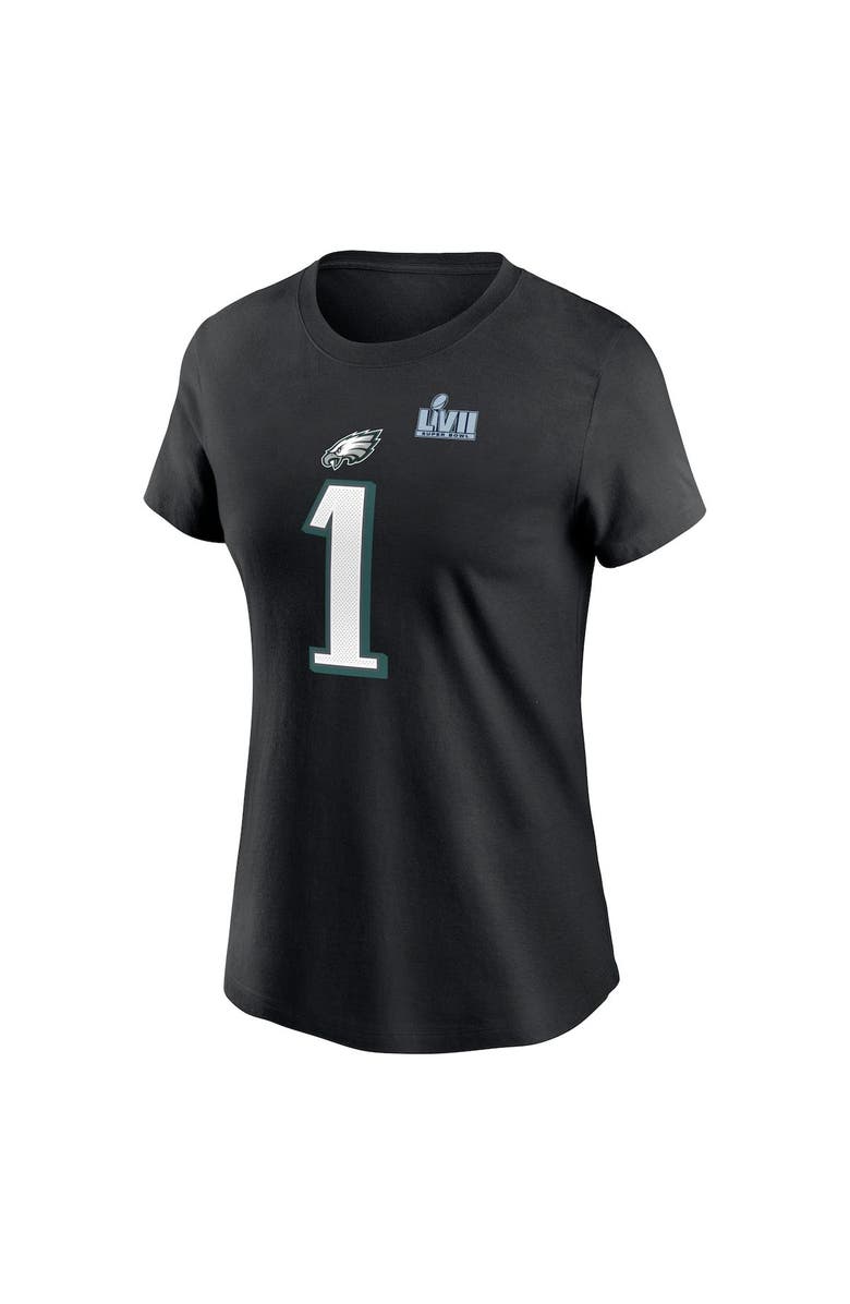 Nike Women's Nike Jalen Hurts Black Philadelphia Eagles Super Bowl LVII Name & Number T-Shirt, Alternate, color, 