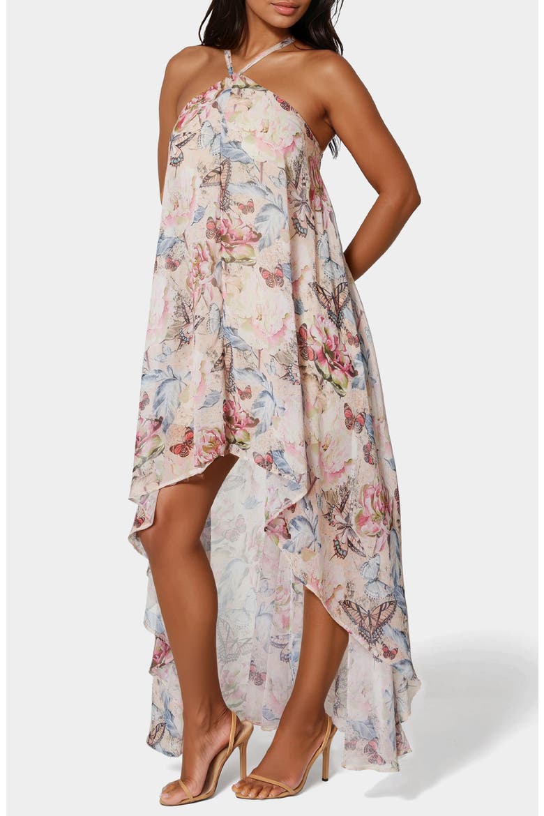 Strappy High/Low Maxi Dress, Alternate, color, PINK MULTI