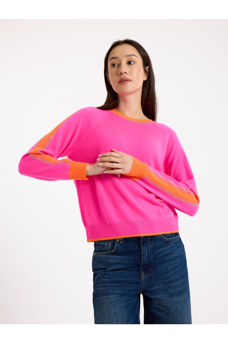 Long Sleeve 100% Cashmere Sweater, Alternate, color, DIVA PINK