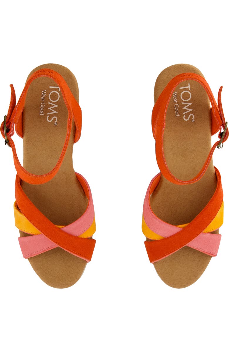 TOMS Majorca Ankle Strap Platform Sandal, Alternate, color, Red