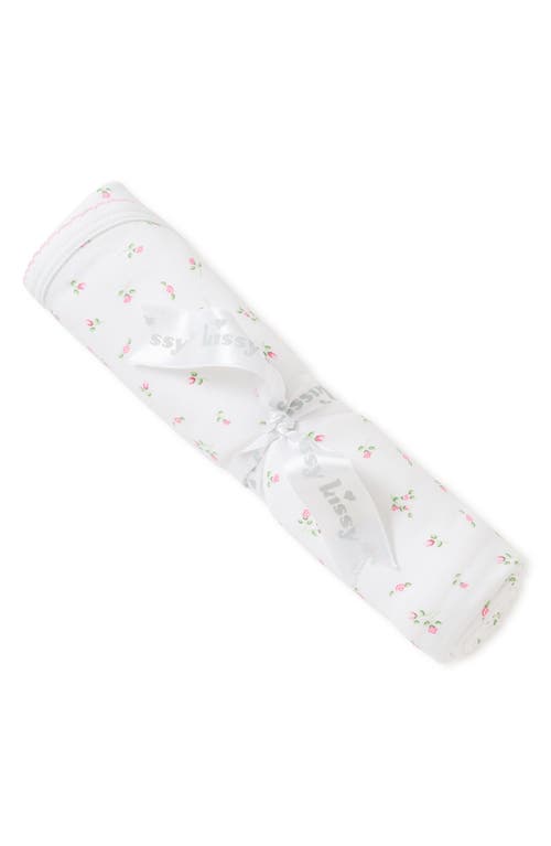 Kissy Kissy Garden Baby Receiving Blanket In White