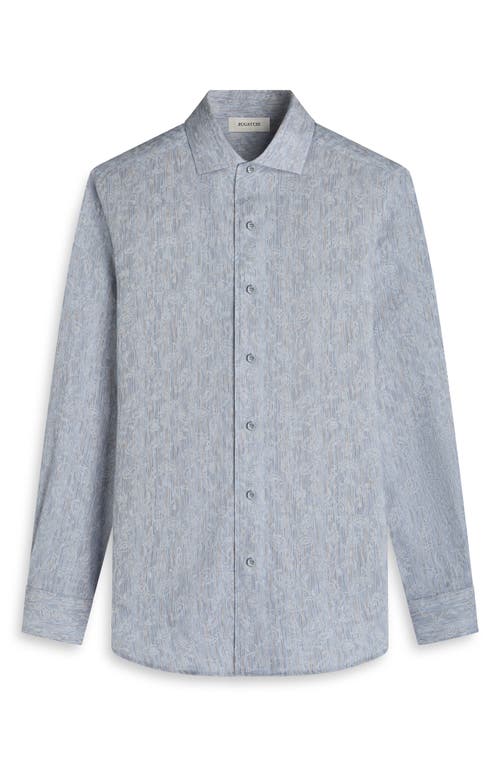 Bugatchi Alvin Trim Fit Shadow Paisley Cotton Button-up Shirt In Gray