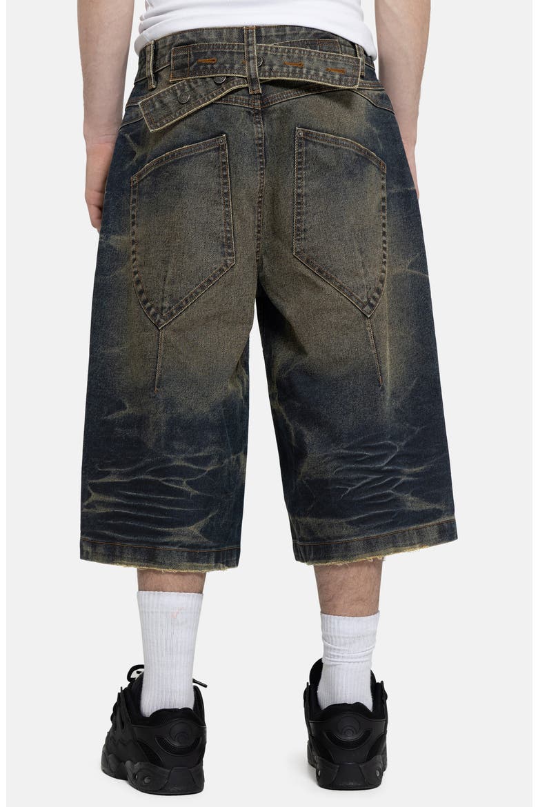 Colossus Cinch Back Wide Leg Denim Shorts, Alternate, color, BLUE