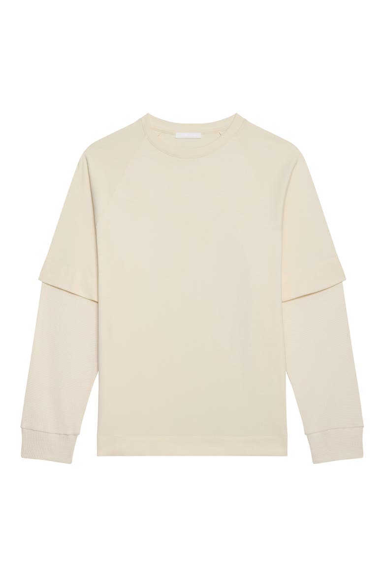 Double Layer Waffle Stitch Top, Alternate, color, WINTER WHITE