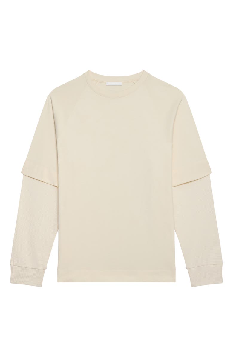 Helmut Lang Double Layer Waffle Stitch Top, Alternate, color, Winter White