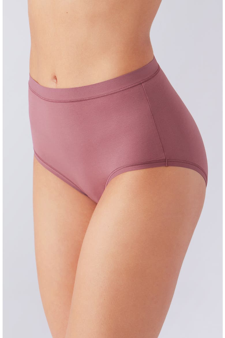 Understated Cotton Blend Briefs, Alternate, color, ROSE BROWN
