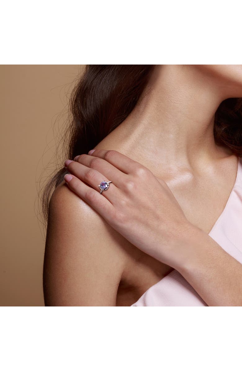 Julianna B. Gemstone & Diamond Halo Ring 10k, Alternate, color, Simulated Alexandrite