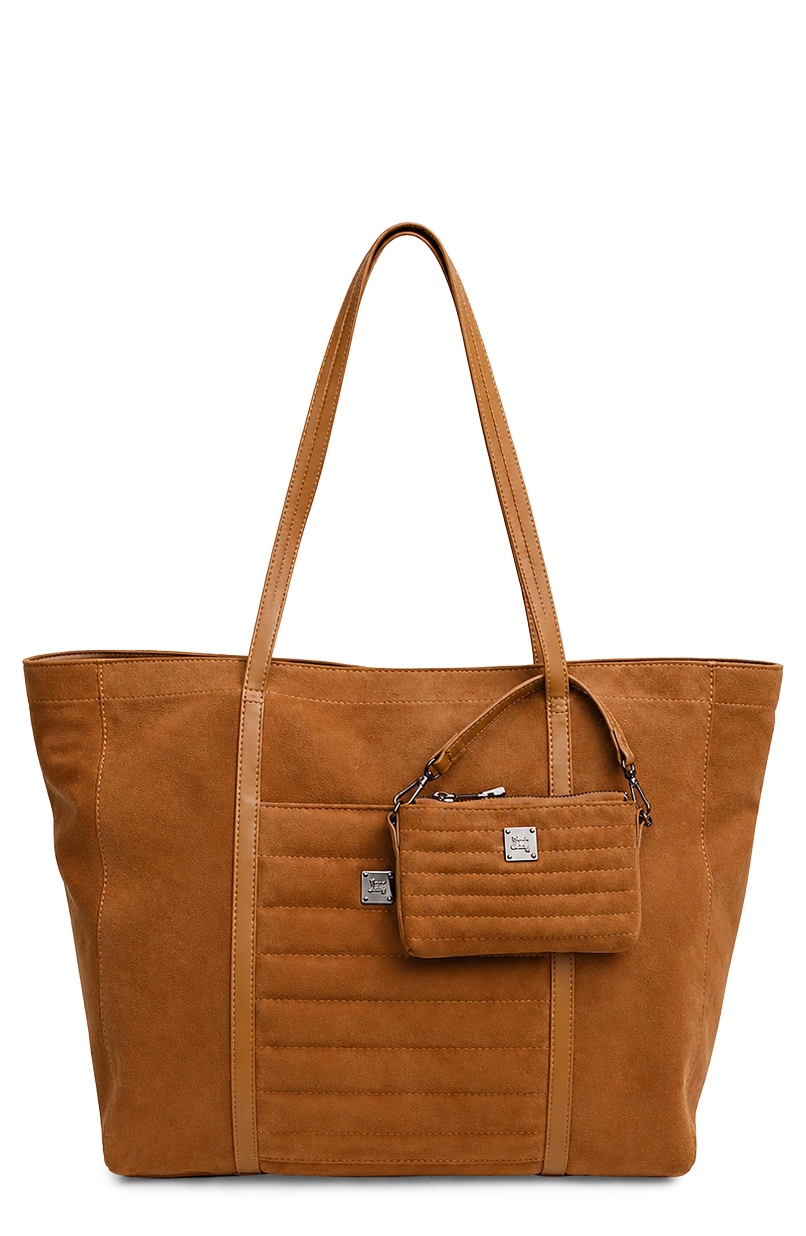 THINK ROYLN Boss Lady Tote, Main, color, Camel Suede