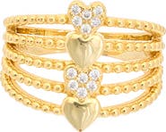 Juvell Pavé Cubic Zirconia Heart Multiband Ring