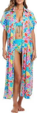 BLEU by Rod Beattie Short Sleeve Cover-Up Dress