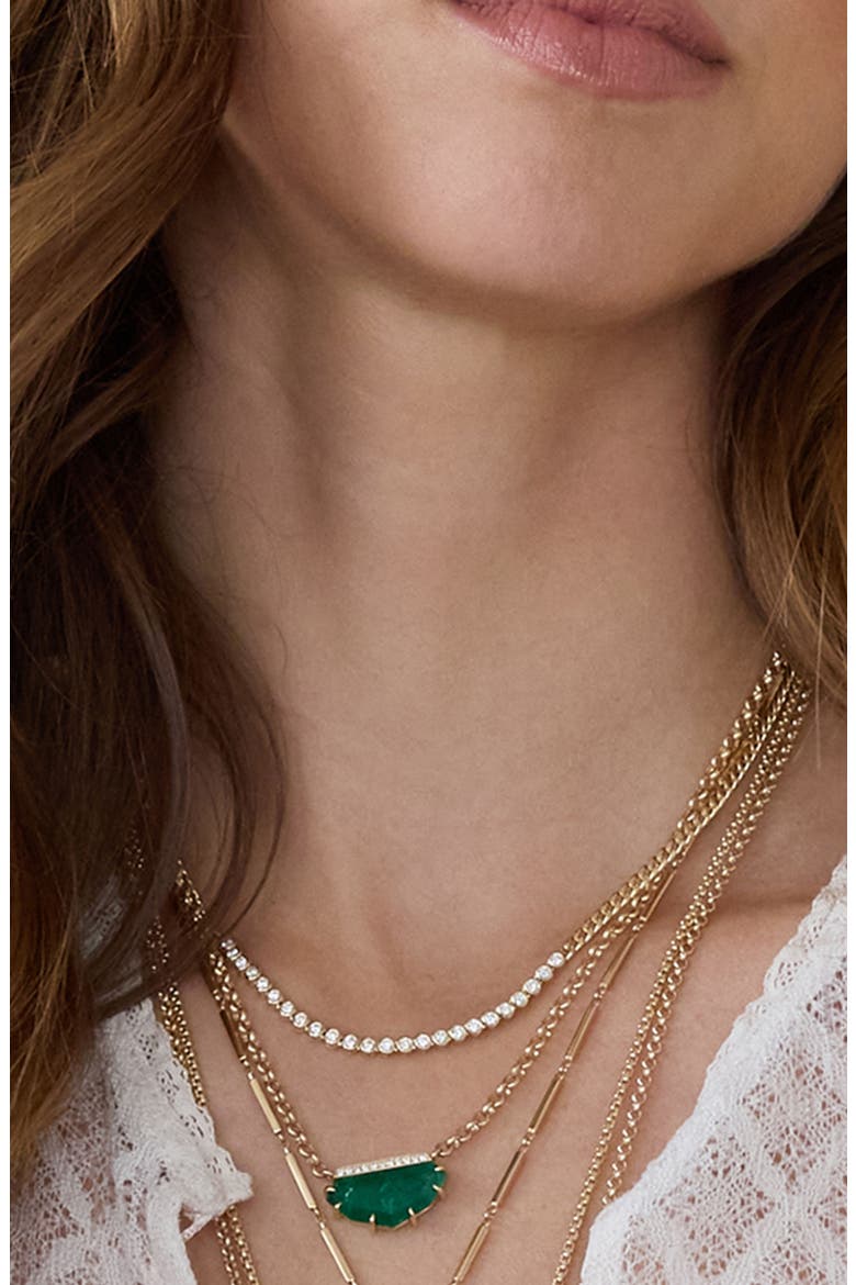 Diamond Bezel Tennis Necklace, Alternate, color, 14K YELLOW GOLD