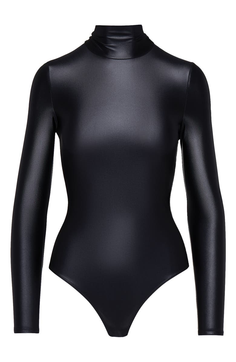 Commando Matte Metallic Long Sleeve Bodysuit, Alternate, color, Oxide