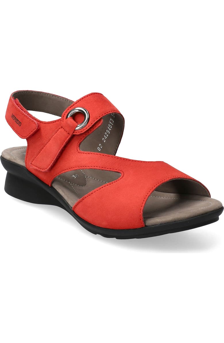Mephisto Prissie Ankle Strap Sandal, Main, color, Scarlet