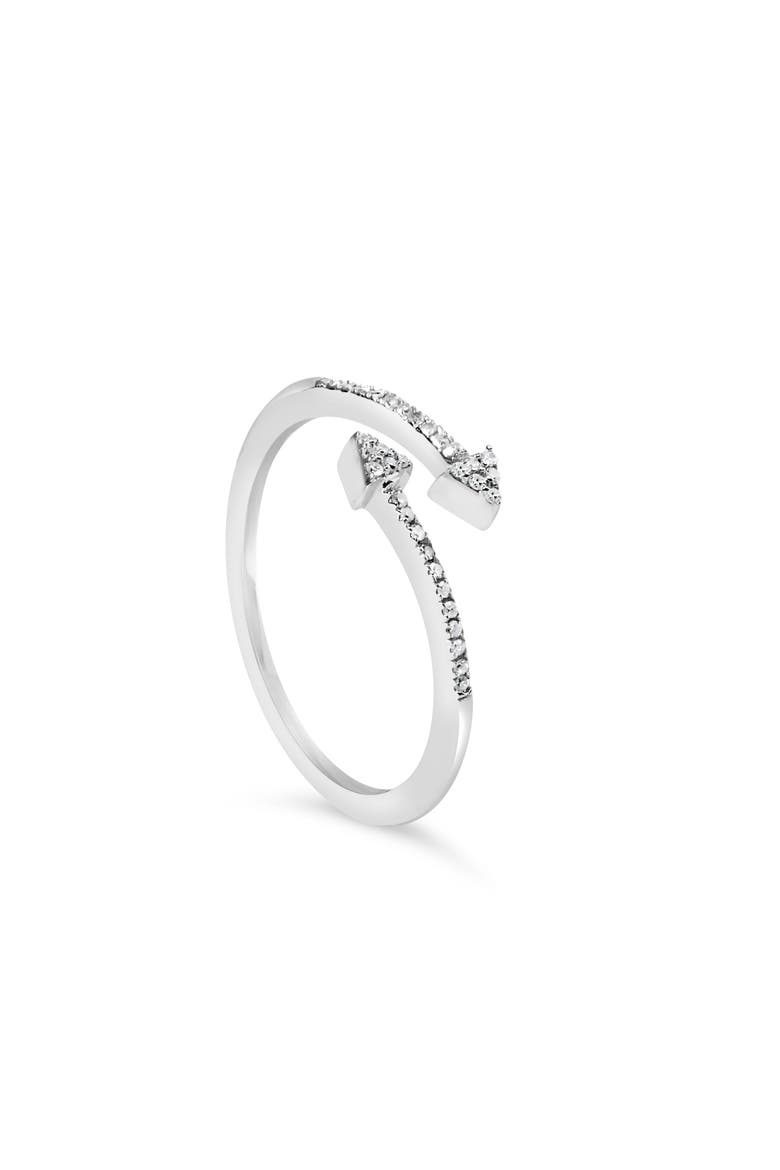 Silver 1/5 Cttw Diamond Double Arrowhead Open Ring, Alternate, color, Silver